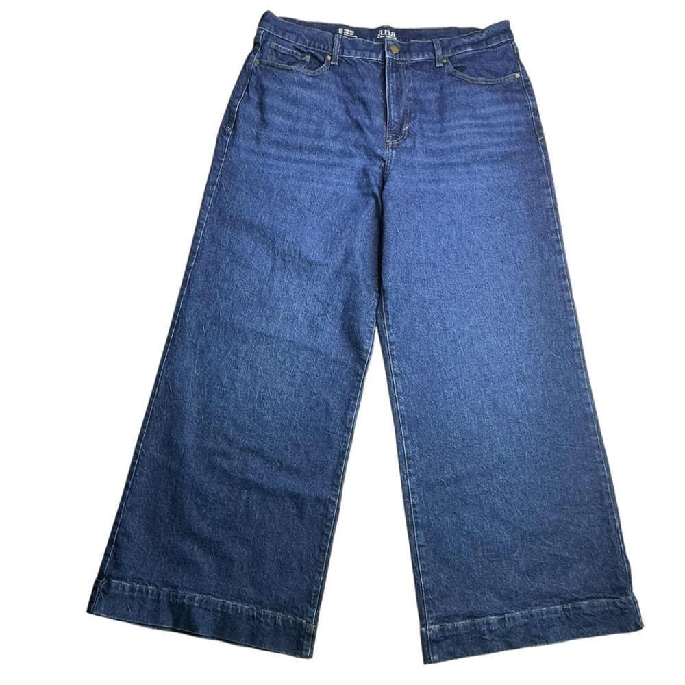 a.n.a A New Approach High-Rise Wide-Leg‎ Deep Blue Wash Women's Jeans Size 18